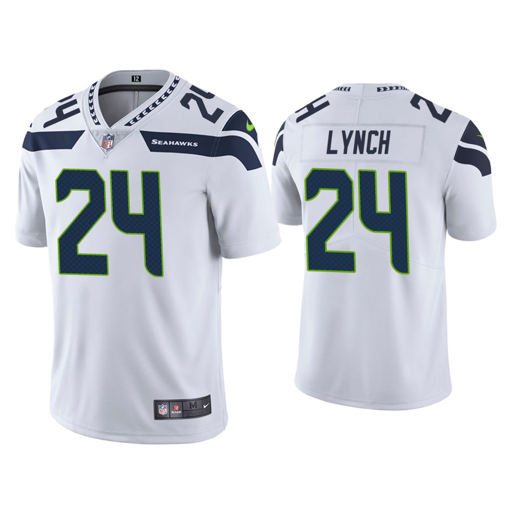 Men Seattle Seahawks #24 Lynch White Nike Vapor Untouchable Limited NFL Jersey